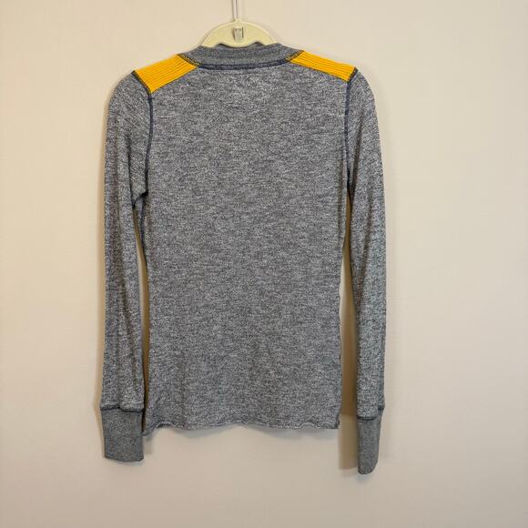 Free People Henley Snowflake Sweater Womens XS Gray Long Sleeve Knit Pullover - Picture 2 of 9